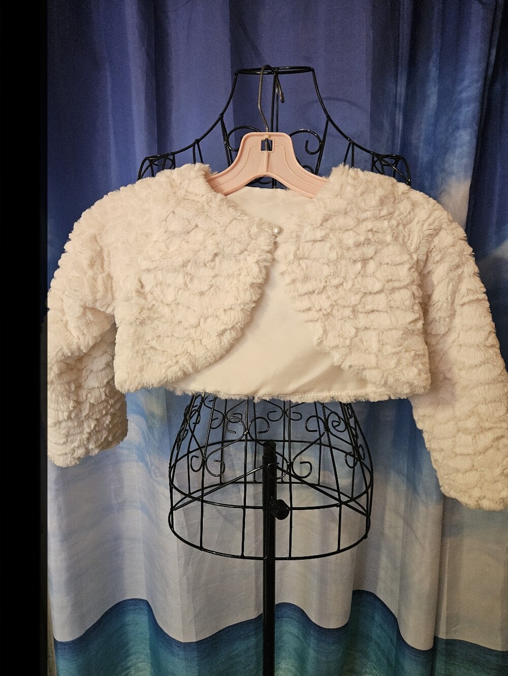 Sweet Kids USA  Girls Cream Faux Fur Bolero Jacket